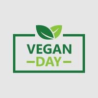 tipografía de la colección de insignias del día mundial vegano. apto para etiqueta, placa, símbolo. pasos vectoriales 10. vector