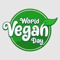 Typography of World Vegan day badge collection. Fit for label, badge, symbol. Vector eps 10.