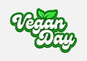 Typography of World Vegan day badge collection. Fit for label, badge, symbol. Vector eps 10.