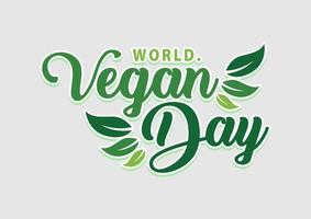 Typography of World Vegan day badge collection. Fit for label, badge, symbol. Vector eps 10.