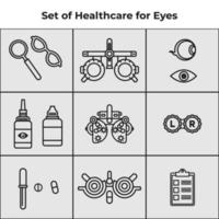 conjunto de vectores de iconos médicos. equipo médico y de enfermería. elemento para el cuidado de la salud. pasos vectoriales 10