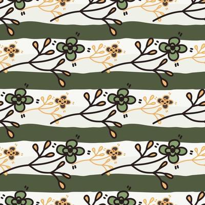 Hand drawn vintage flower seamless pattern. Simple floral wallpaper.