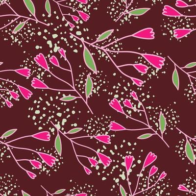 Cute abstract flower seamless pattern. Hand drawn floral wallpaper.