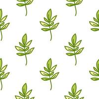 Cute outline leaves seamless pattern. Simple leaf wallpaper. Botanical floral background. vector