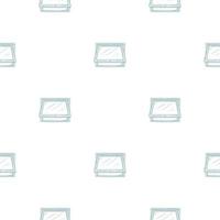Opened window lean forward seamless pattern. Retro element inside wall in hand drawn style. vector