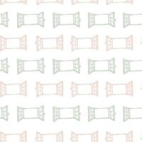Windows engraved seamless pattern. Retro frame glass window hand drawn style. vector