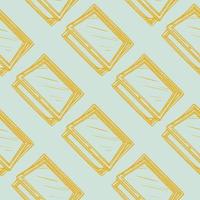 Opened window lean forward seamless pattern. Retro element inside wall in hand drawn style. vector