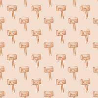 Mailbox engraved seamless pattern. Vintage letterbox in hand drawn style. vector