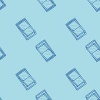Windows lean forward engraved seamless pattern. Retro frame glass window hand drawn style. vector