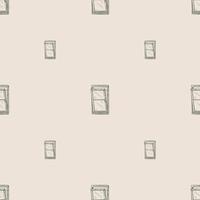 Windows lean forward engraved seamless pattern. Retro frame glass window hand drawn style. vector