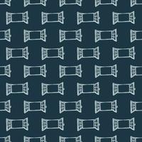 Windows engraved seamless pattern. Retro frame glass window hand drawn style. vector