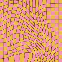 Abstract 70s Retro Optical Checkered Geometric Background. Vector linear colorful Pattern.
