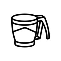 ilustración de contorno de vector de icono de utensilio de cocina de taza