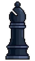 Pixel art bishop chess piece vector icon for 8bit game on white background