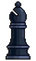 Pixel art bishop chess piece vector icon for 8bit game on white background