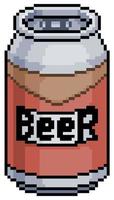 pixel art cerveza puede vector icono para juego de 8 bits sobre fondo blanco