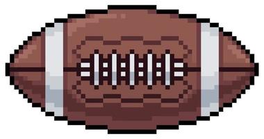 Pixel art american football ball vector icon for game 8bit on white background