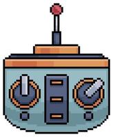 icono de vector de control remoto de pixel art para juego de 8 bits sobre fondo blanco