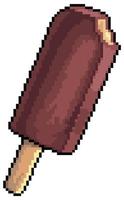 pixel art paleta helado icono juego 8 bits sobre fondo blanco vector