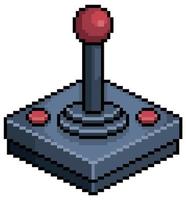 Pixel art joystick vector icon for 8bit game on white background