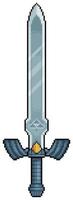 Pixel art Link sword vector item for game 8bit on white background