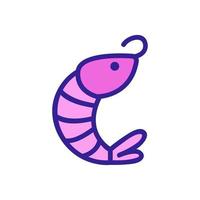 shrimp icon vector. Isolated contour symbol illustration vector