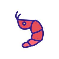 shrimp icon vector. Isolated contour symbol illustration vector