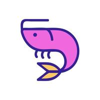 shrimp icon vector. Isolated contour symbol illustration vector