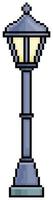 Pixel art park lamp post. Urban furniture vector icon for 8bit game on white background