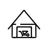 utility shed icon vector outline illustration