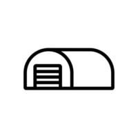 cylindrical hangar shed icon vector outline illustration