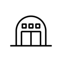 round garage with alarm icon vector outline illustration