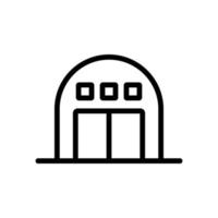 round garage with alarm icon vector outline illustration