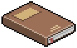 icono de vector de cuaderno de libro de arte de píxeles para juego de 8 bits sobre fondo blanco