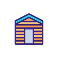 wooden utility garage icon vector outline illustration