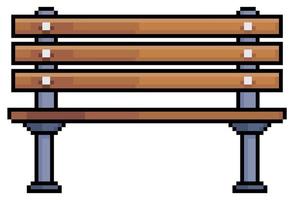 Pixel art park bench and square. urban furniture vector icon for 8bit game on white background