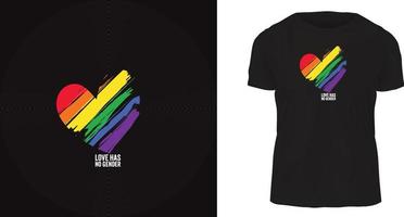 diseño de camisetas, amor de color lgbt. listo para imprimir esta camiseta vector