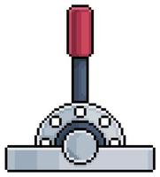 Palanca metálica de pixel art. icono de vector de palanca de mecanismo industrial para juego de 8 bits sobre fondo blanco