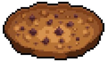 Pixel art cookie vector icon for 8bit game on white background