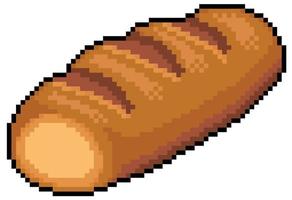 Pixel art bread vector icon for 8bit game on white background