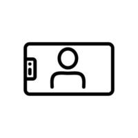 viewing horizontal selfie icon vector outline illustration