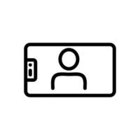 viewing horizontal selfie icon vector outline illustration