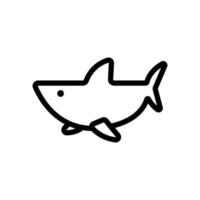 Shark icon vector. Isolated contour symbol illustration vector