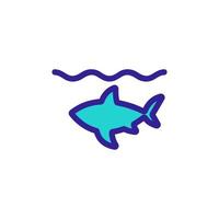 Shark icon vector. Isolated contour symbol illustration vector