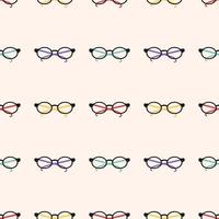 Vector seamless pattern with eyeglasses. Background.
