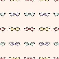 Vector seamless pattern with eyeglasses. Background.