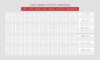 00 Must Know Sight Words Activity Workbook vector