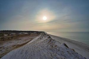 high dune on the darss. Viewpoint in the national park. Beach, Baltic Sea, sky and sea. photo