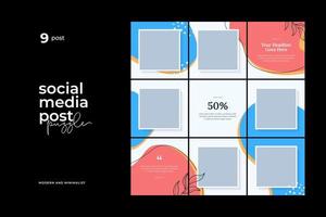 Social media template banner for promotion vector