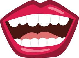 Laughing Mouth Comic Expression Women Lips vector